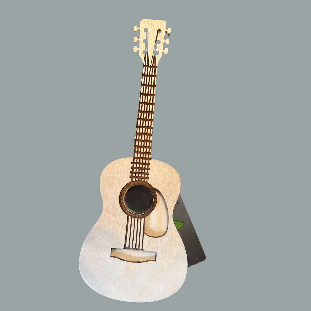 Wood Guitar Gift Card Holder