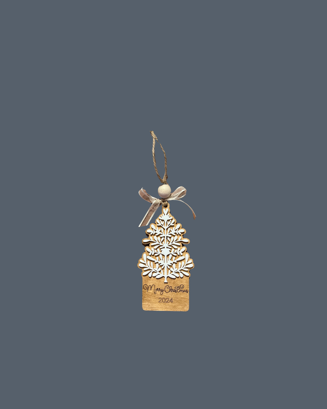 Beautiful Wood and Acrylic Laser Engraved Tree Ornaments