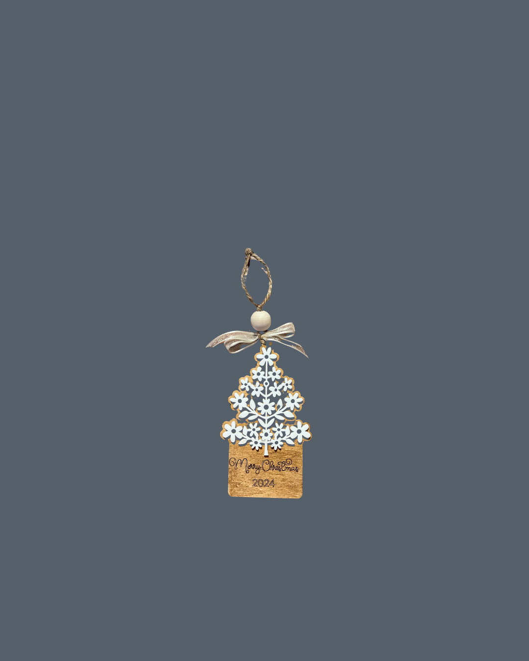 Beautiful Wood and Acrylic Laser Engraved Tree Ornaments