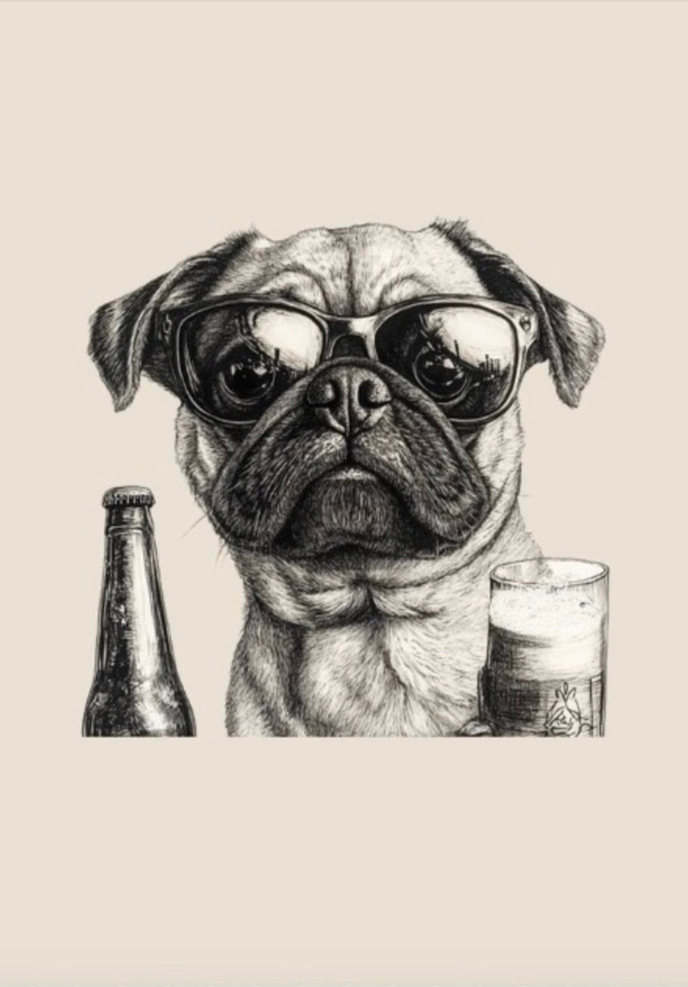 Pug Note Cards-Digital