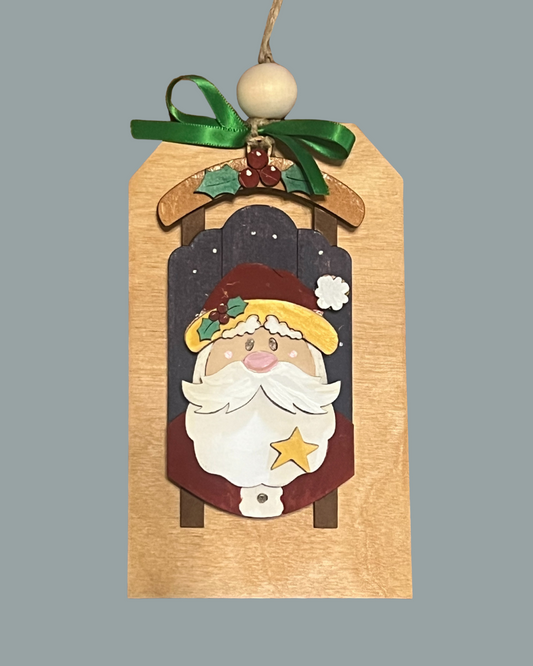 Santa Sled Gift Card Holder with Removable Ornament