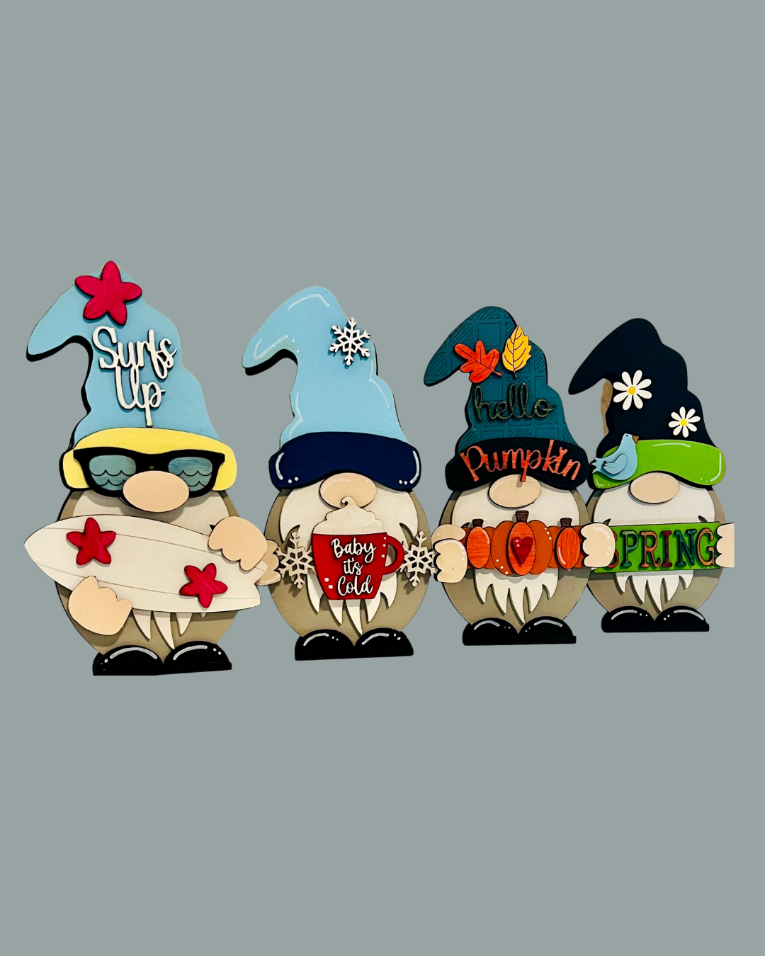 Gnome-Male -4 Seasons Interchangeable Hats and Hands.